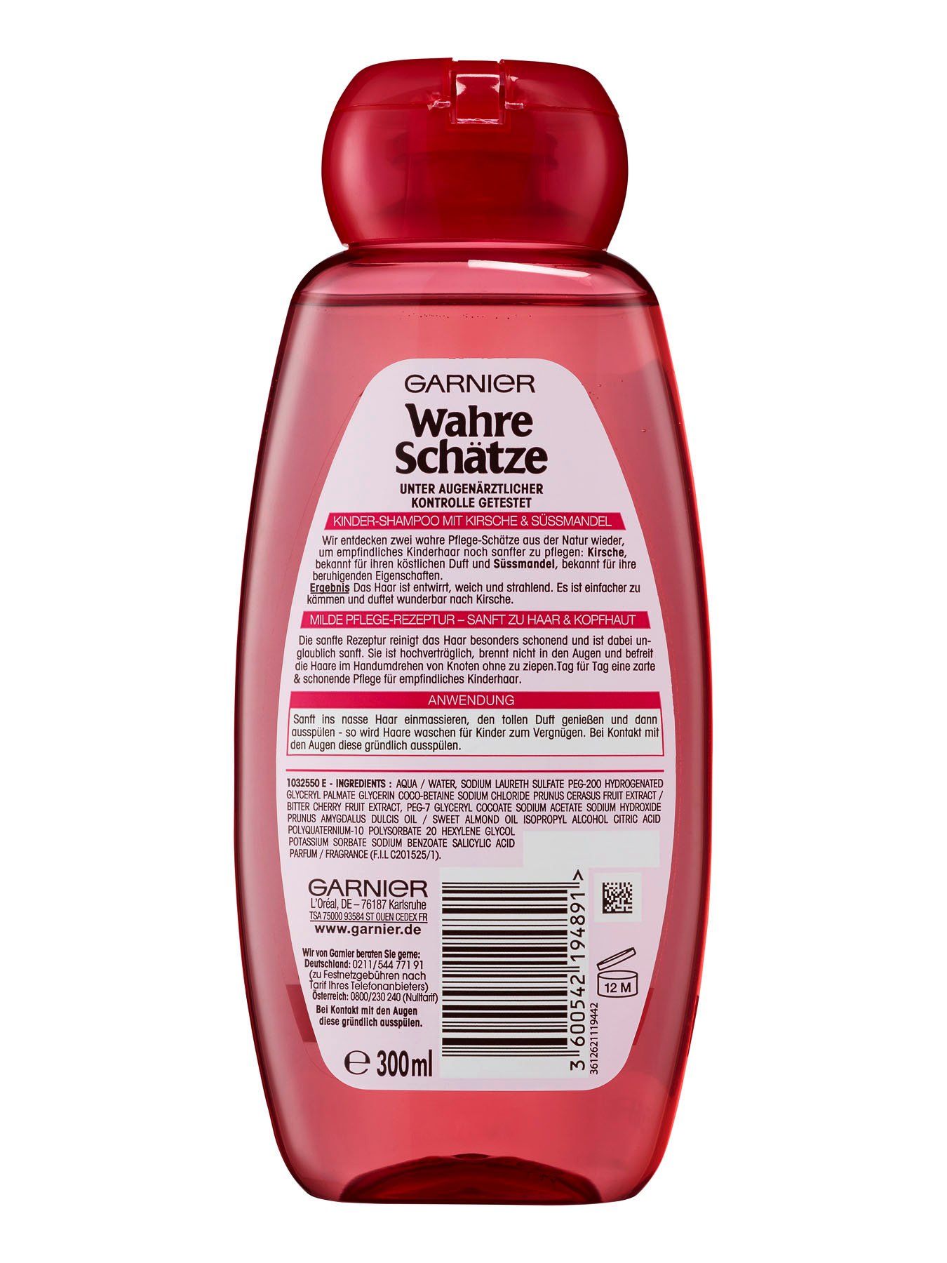 Wahre Schaetze Fuer Kinder Kirsche Suessmandel Shampoo 300m Rückseite